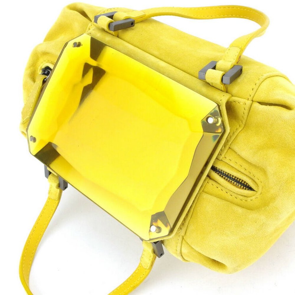 Authentic FENDI handbag mirror with suede - Picture 5 of 8